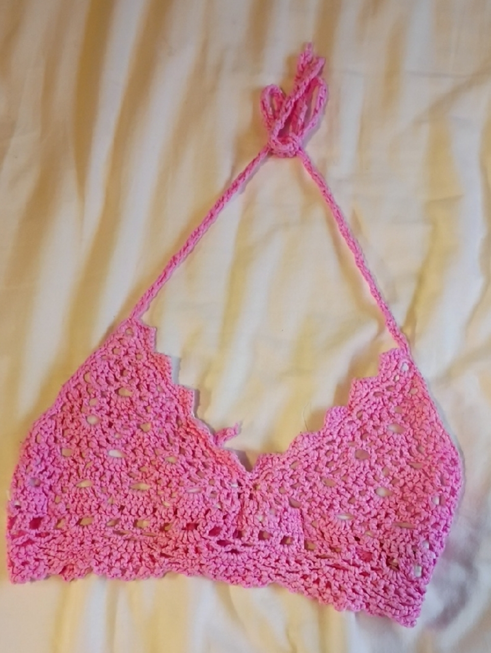 India Boutique Pink Crochet Bralette Top